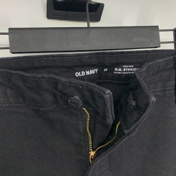 Old Navy Jeans OG Straight High Rise Black Denim - Picture 5 of 10